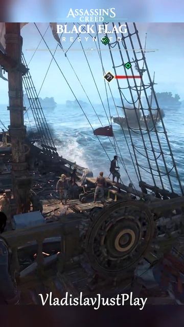 ПЕРВЫЙ АБОРДАЖ КОРАБЛЯ в AC BLACK FLAG RESYNCED! ⚔️ #shorts #gaming #assassinscreed