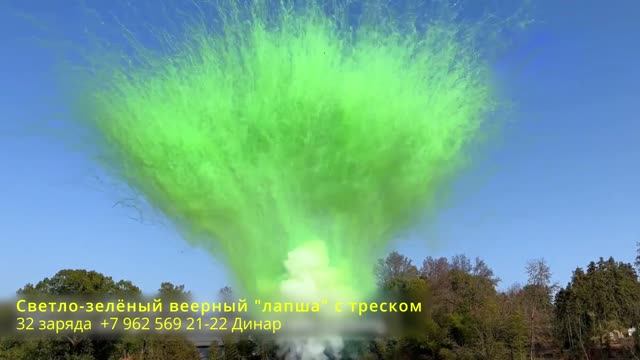 Светло-зелёный веерный лапша с треском 32 заряда