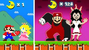 УЛУЧШАЕМ МАРИО И ПИЧ ДО МАРИО 85 И ПИЧ EXE С КАЖДОЙ ЛУНОЙ В SUPER MARIO BROS!