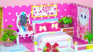 Красивый Розовый Картонный домик❤️ DIY поделки