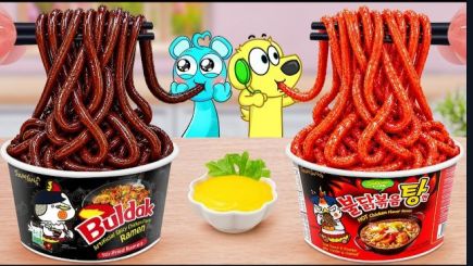 КАК ПРИГОТОВИТЬ РАМЕН! ВКУСНЫЕ РЕЦЕПТЫ В МИНИАТЮРЕ ДЖЕЛЛИ ЛАПША С ОСТРЫМ СОУСОМ МИНА МИНИ КУХНЯ!