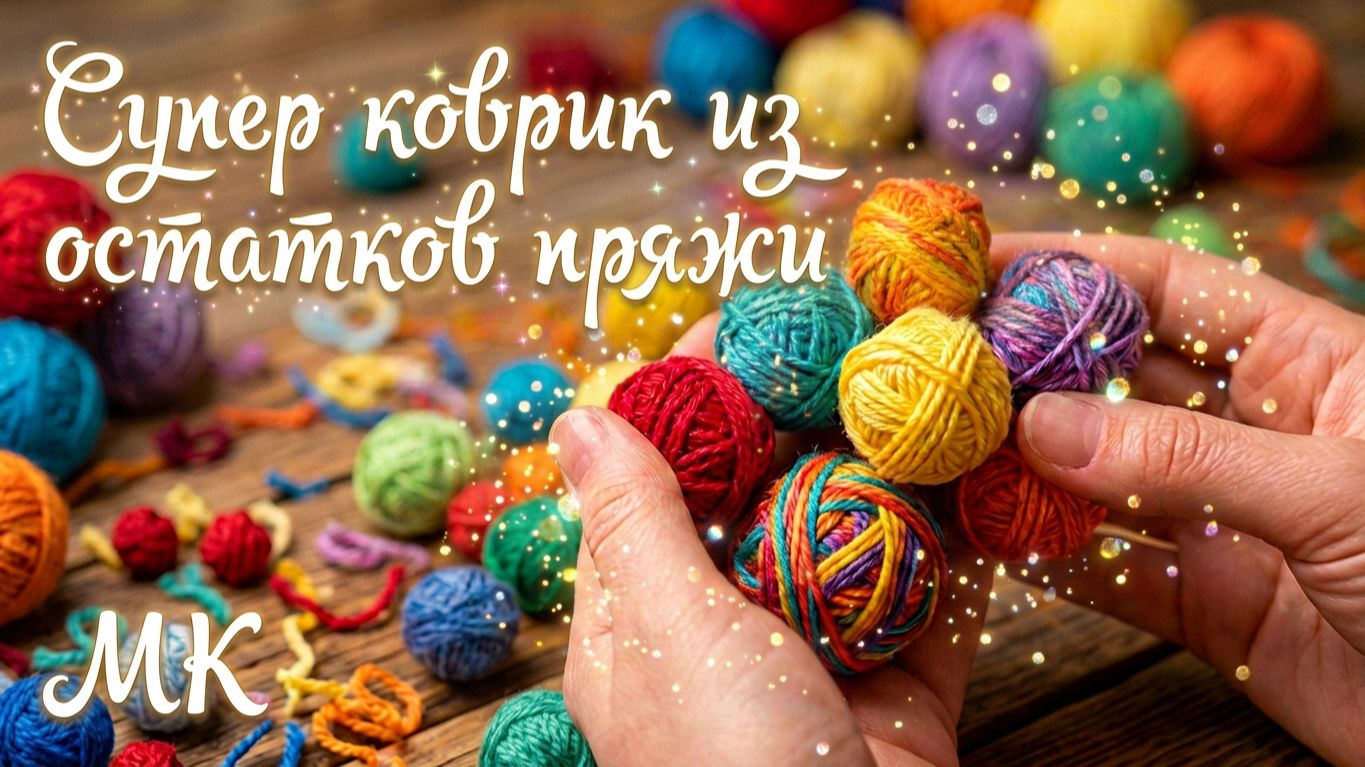 🔥💯Не выбрасывайте ОСТАТКИ! Вяжем КОВРИК из ОСТАТКОВ ПРЯЖИ. МК для начинающих смотреть онлайн