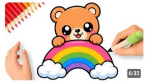 КАК НАРИСОВАТЬ МИЛОГО ПЛЮШЕВОГО МЕДВЕДЯ 🧸🌈