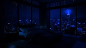 НОЧНОЙ ДОЖДЬ И ОГНИ НЕБОСКРЁБОВ 🌧️🌆 ШУМ ДОЖДЯ ЗА ОКНОМ ДЛЯ БЫСТРОГО СНА
