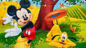МИККИ МАУС ИГРАЕТ С ПЛУТО СОБИРАЕМ ПАЗЛЫ MICKEY MOUSE