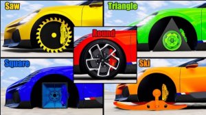 КВАДРАТНЫЕ, КРУГЛЫЕ И ТРЕУГОЛЬНЫЕ КОЛЕСА - ЭКСЕРИМЕНТ В БИМКЕ Beamng drive