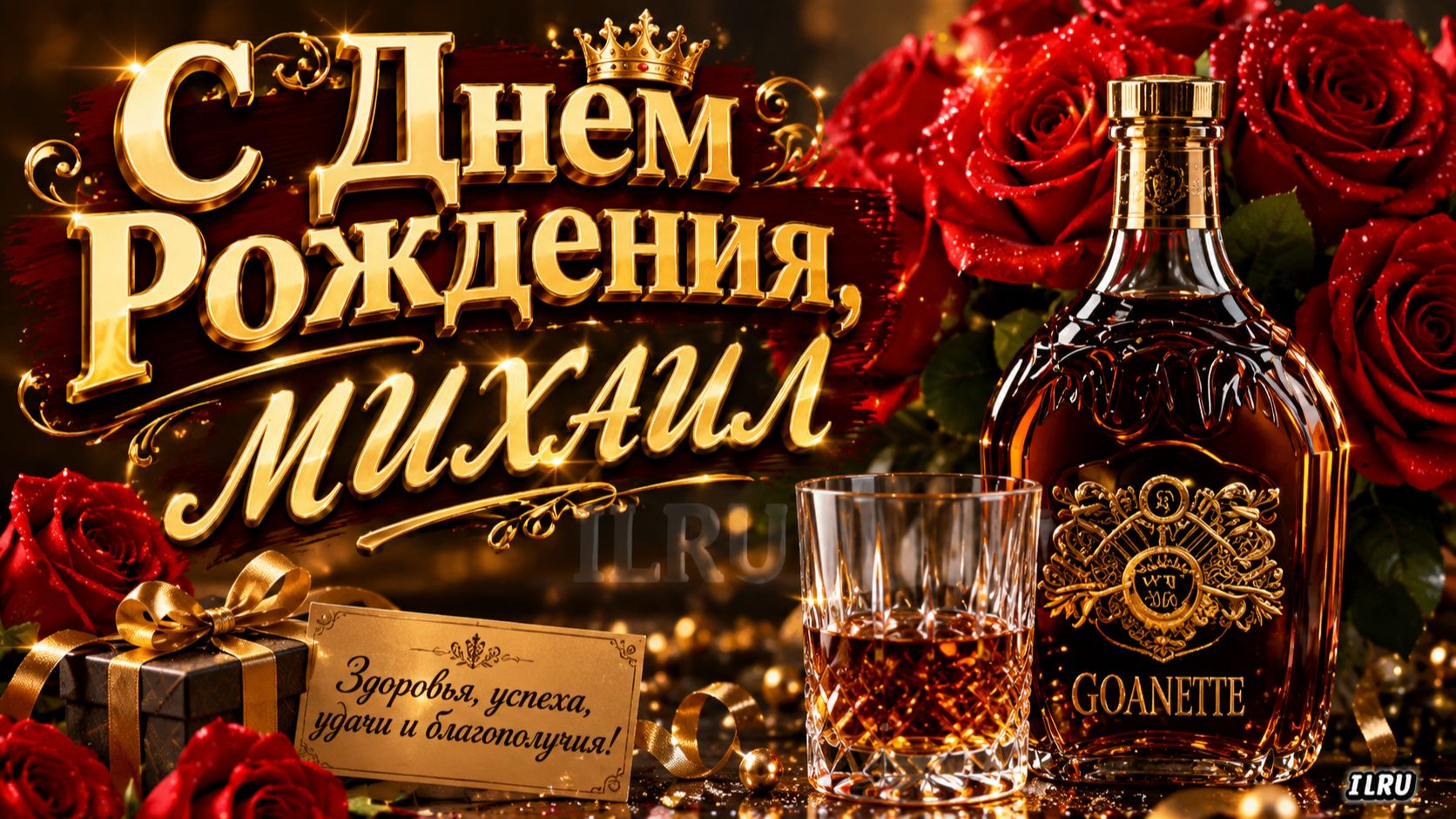 С днем рождения Михаил — красивая музыкальная открытка с лучшими пожеланиями для мужчины 🎉 смотреть онлайн