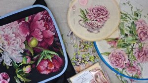 «ПИОНОМАНИЯ» в действии / ФИНИШИ и процессы вышивки/вышивка крестом