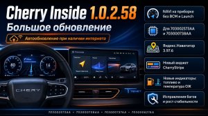 🚀 Cherry Inside 1.0.2.58 — Топливо в баке, Температура двигателя, NAVI на приборке без Launch и BCM