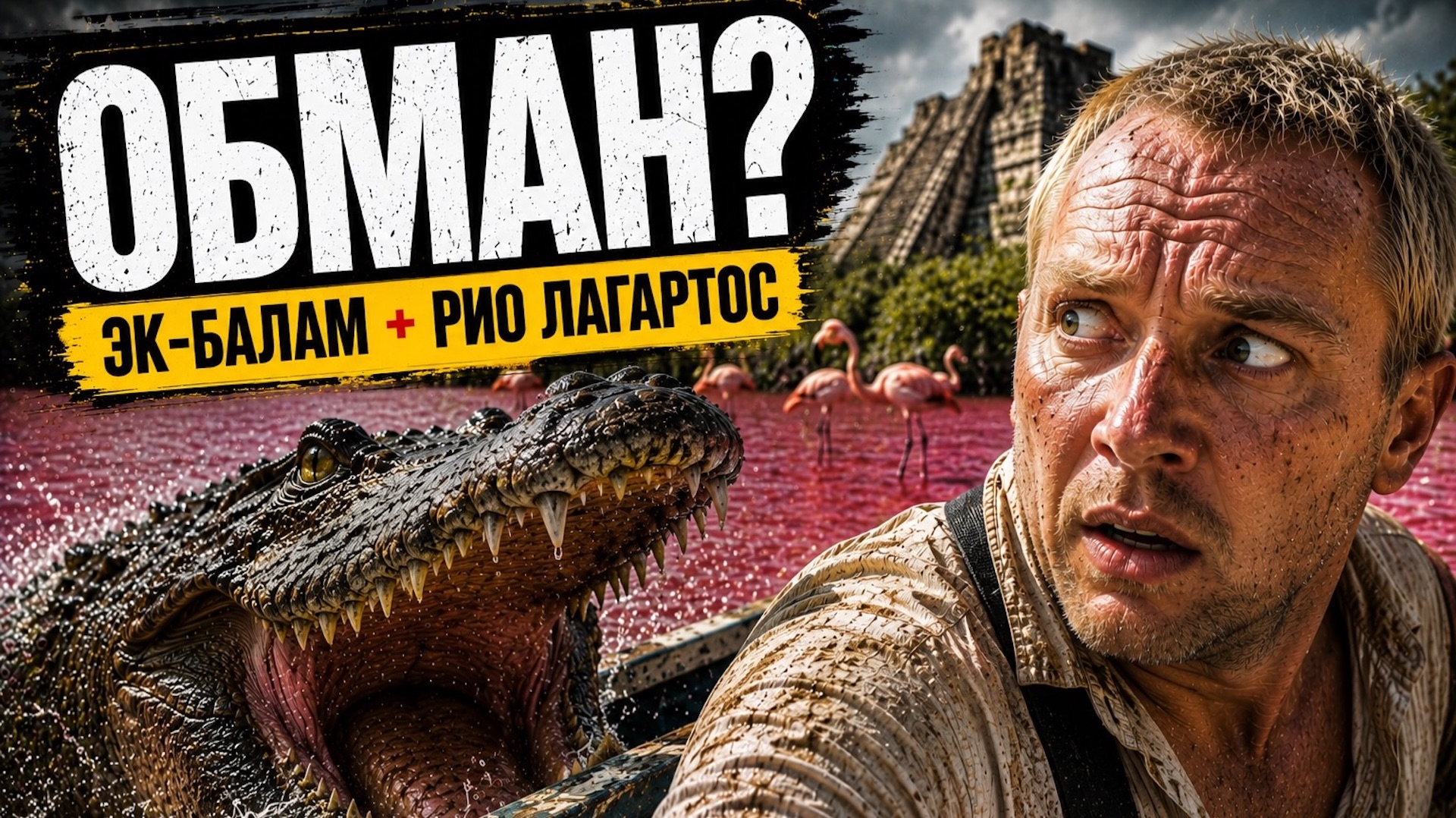ЭКСКУРСИЯ В РИО ЛАГАРТОС И ЭК-БАЛАМ: Розовые Озера, Фламинго и Честный Гид в Мексике