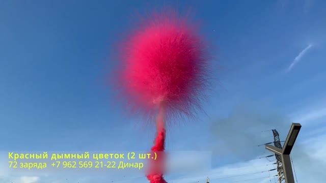 Красный дымный цветок (2 шт.) 72 заряда