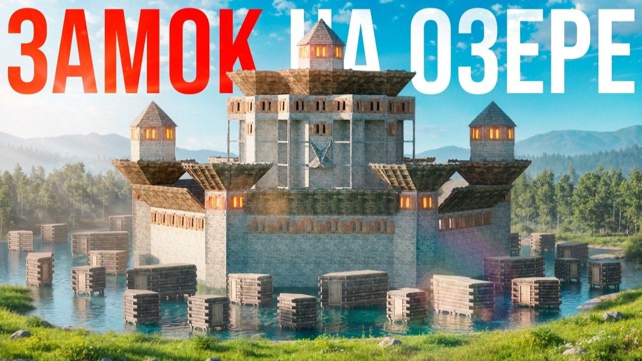 1440р60 ПОСТРОИЛИ ГИГАНТСКИЙ ЗАМОК НА ОЗЕРЕ И ОБЪЕДИНИЛИ ВЕСЬ БИОМ В РАСТ RUST смотреть онлайн