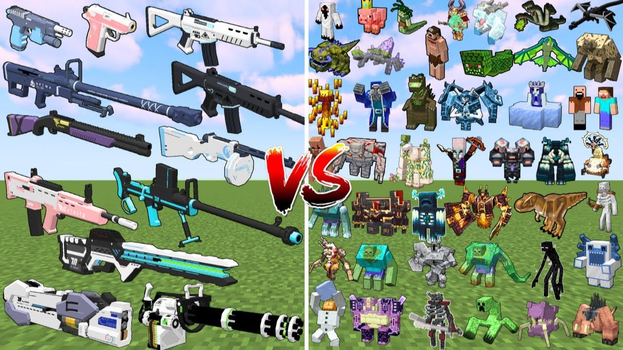 Какая пушка TaCZ BlueArchive FPS Pack может победить большинство мобов-боссов Minecraft подряд？ смотреть онлайн