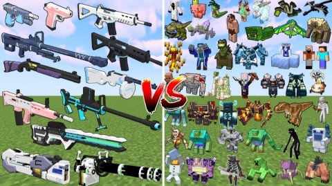 Какая пушка TaCZ BlueArchive FPS Pack может победить большинство мобов-боссов Minecraft подряд?