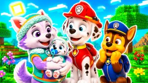 😳 ЩЕНЯЧИЙ ПАТРУЛЬ ЭВЕРЕСТ БЕРЕМЕННА и РОДИЛА РЕБЁНКА в МАЙНКРАФТ
