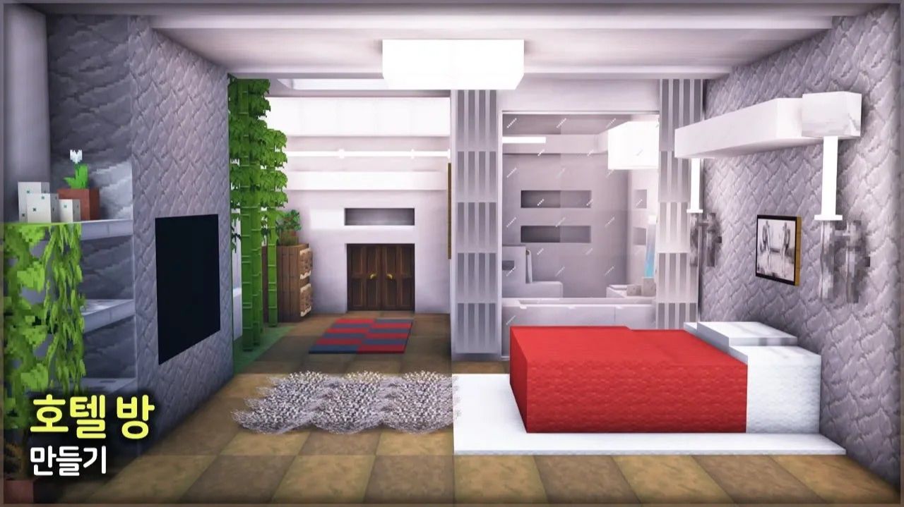 🏨 Создайте современный гостиничный номер 🛏️. ⛏️Гайд по Постройке