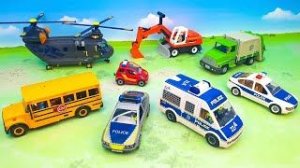 Дорожно-транспортное происшествие! Полицейская машина, экскаватор, мусоровоз, самосвал