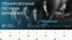 Manowar - Warriors Of The World United / 87 bpm / Тренировочная песня для барабанов