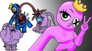 СИНИЙ Превращается в 👹МОНСТРА чтобы Защитить ДЕВУШКУ!!! Радужные Друзья