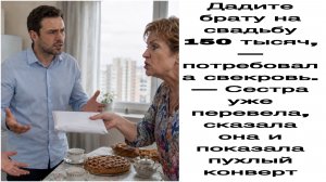 Истории из жизни|Дадите брату на свадьбу 150 тысяч, — потребовала свекровь.