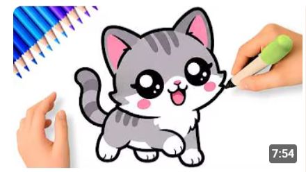 КАК НАРИСОВАТЬ ПРОСТОГО КАВАЙНОГО КОТЕНКА ШАГ ЗА ШАГОМ 💗 смотреть онлайн