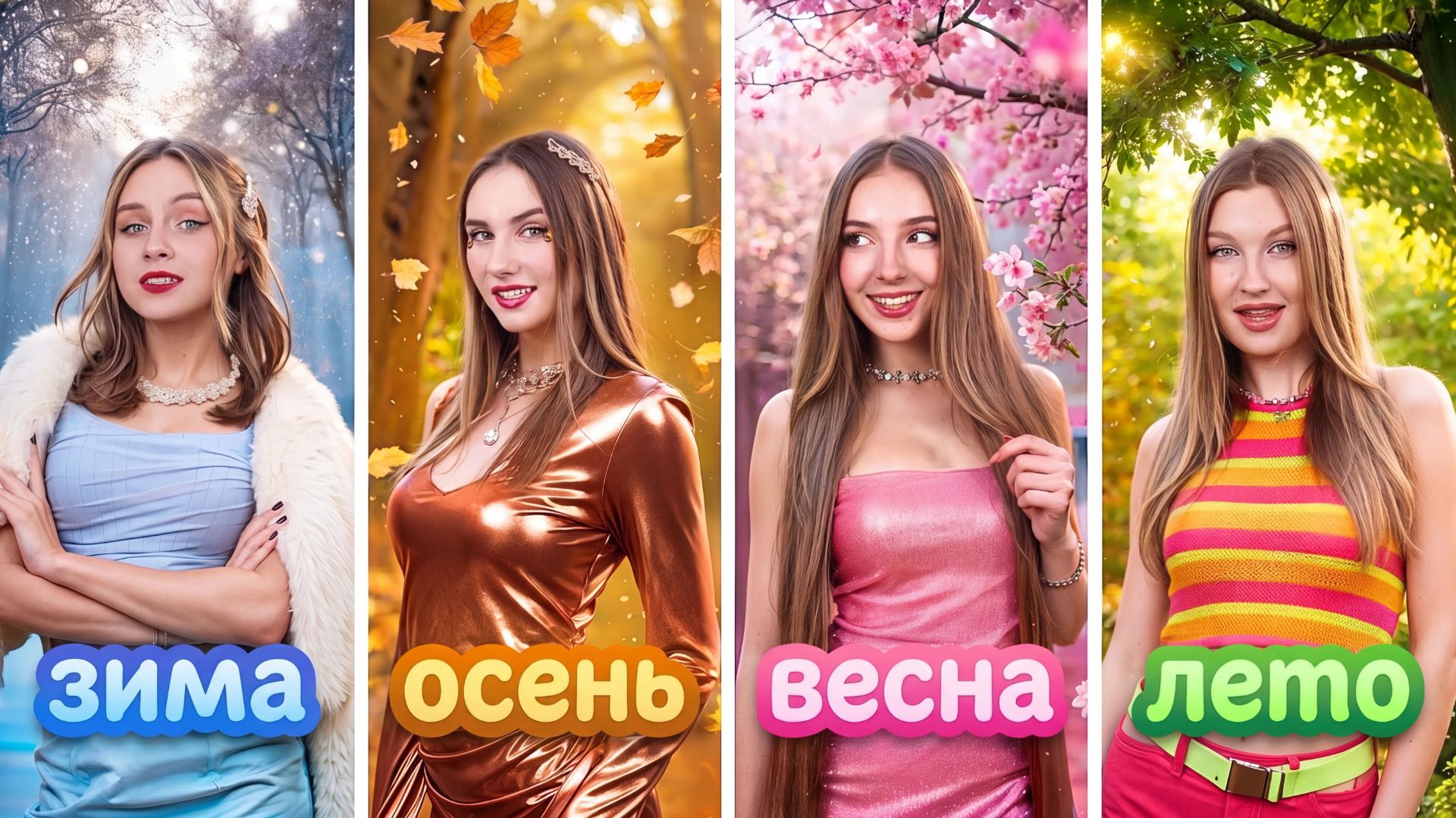 [Тим Тин] - Четыре Сезона в Реальной Жизни! Девушка Зима, Весна, Лето и Осень смотреть онлайн