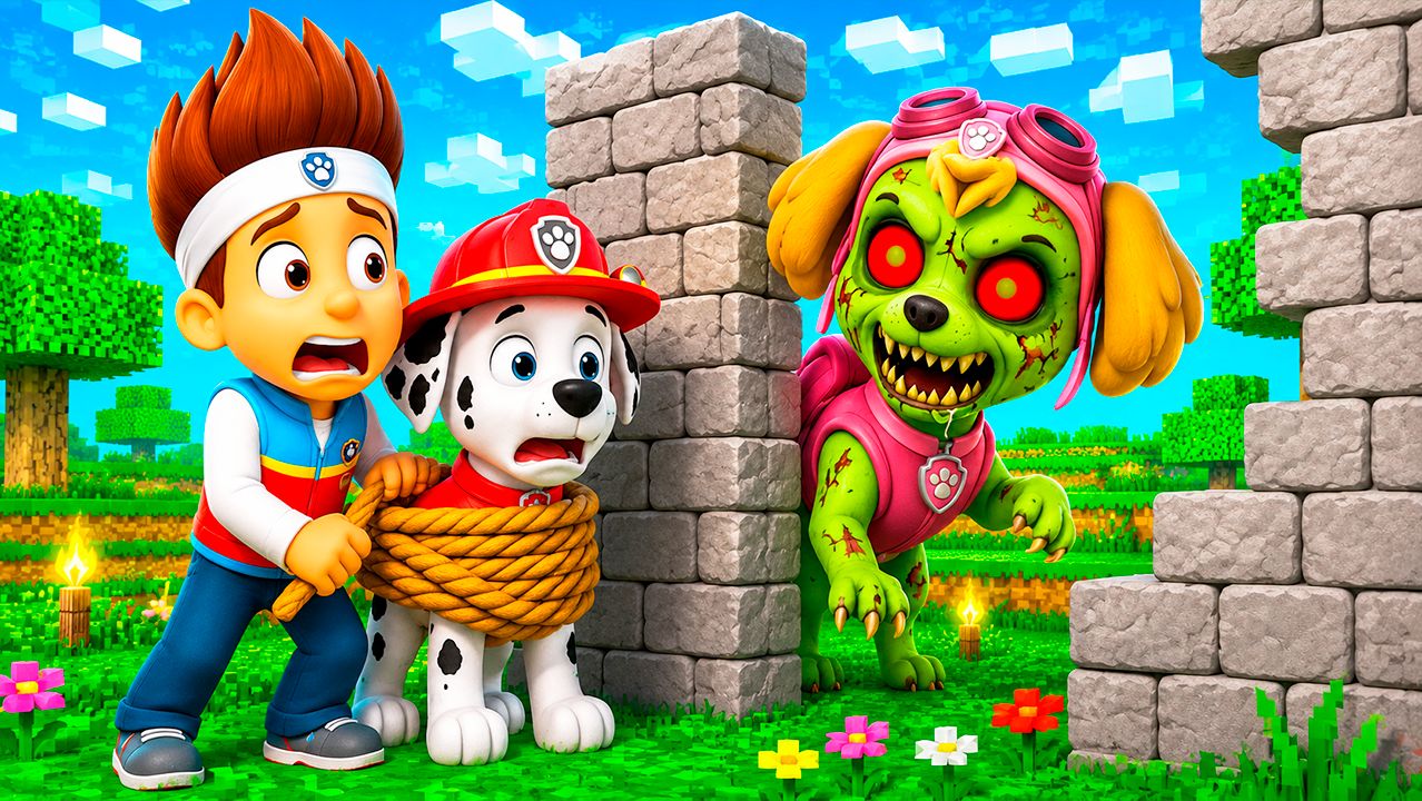 ЩЕНЯЧИЙ ПАТРУЛЬ СКАЙ ЗАРАЗИЛАСЬ ЗОМБИ ВИРУСОМ АПОКАЛИПСИС в МАЙНКРАФТ PAW PATROL МУЛЬТИК