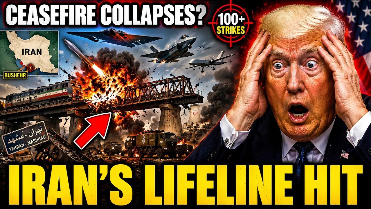 US Ceasefire COLLAPSES Iran Funeral Bridge Strike, Nuclear Plant Explosions & Trump's New Warning смотреть онлайн