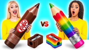 Челлендж. Шоколадная Еда vs Настоящая еда. Удивительные Кухонные Трюки