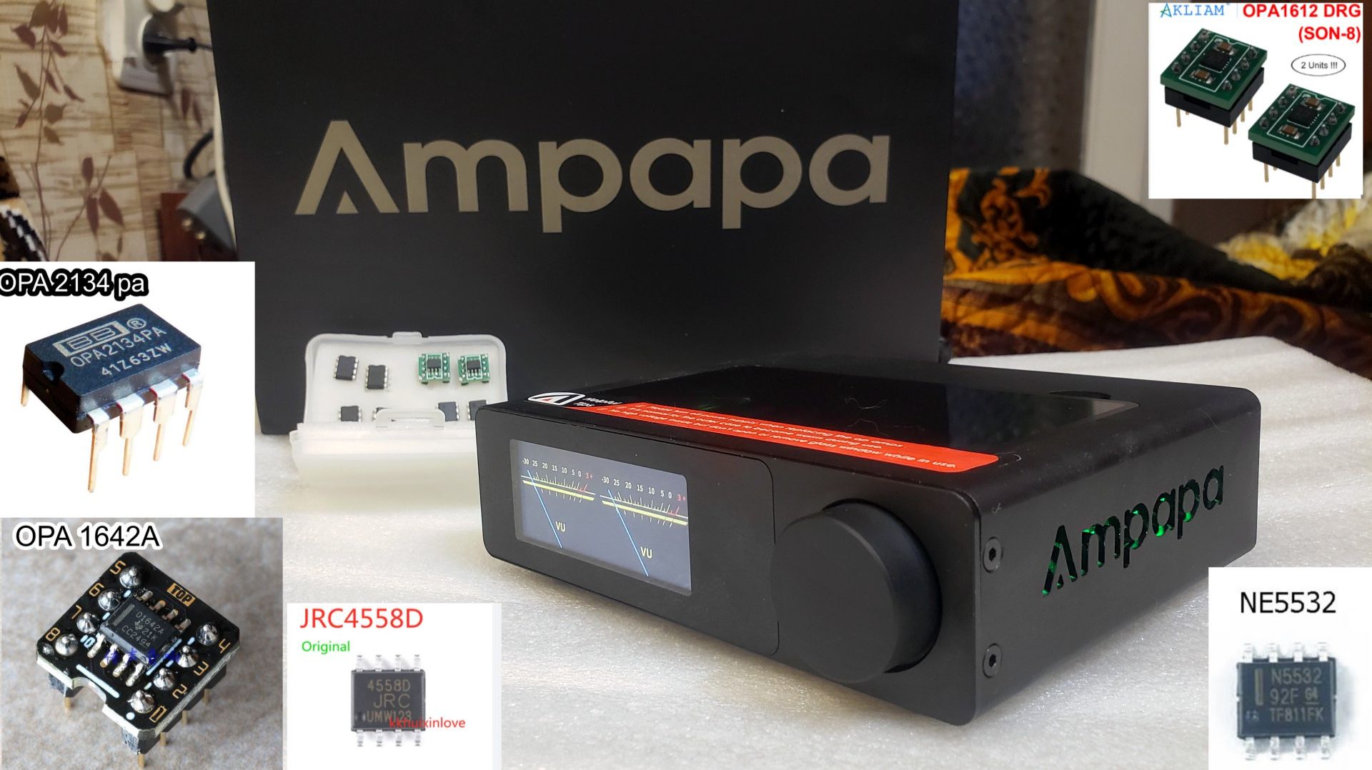 Замена операционных усилителей в Ampapa D1 TPA3255 , Opa1612 , 2134pa , Opa1624, 4558d