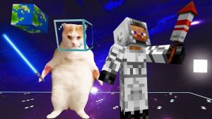 КОТЫ И СОБАКИ УЛЕТЕЛИ В КОСМОС СПАСТИ ПЛАНЕТУ MINECRAFT! 😱🚀