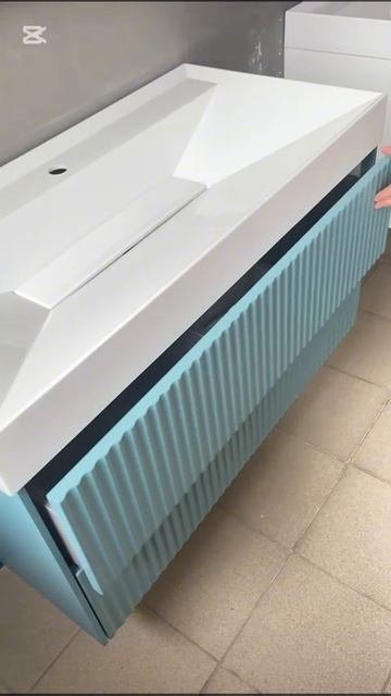 Тумба с раковиной Belux Сиртаки подвесная, голубой малахит смотреть онлайн