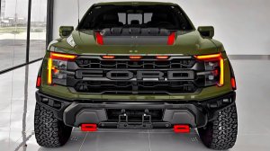 Ford F-150 Raptor 2026 года — цвет Shelter Green, интерьер и экстерьер