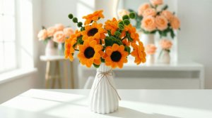 ПОДСОЛНУХИ 9 ШТУК ИЗ СИНЕЛЬНОЙ ПРОВОЛОКИ