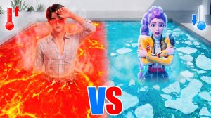 KPOP DEMON HUNTERS ГОРЯЧИЙ vs ХОЛОДНЫЙ БАССЕЙН ЧЕЛЛЕНДЖ !