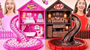 Строим Удивительный Кукольный Домик Жевательная Резинка vs Шоколадный | Смешные Челленджи