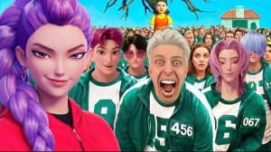 ИГРА В КАЛЬМАРА с KPOP DEMON HUNTERS в Реальной Жизни! Развлечения.