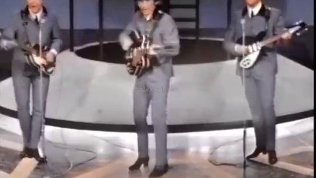 Песня  -"All My Loving "The Beatles  - Dutch TV, 1964 [Colorized]. With Jimmie Nicol on Drums.