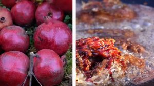 Сбор урожая граната и рыбалка в горной реке Азербайджанская Кухня Деревенская Кухня  Рецепты