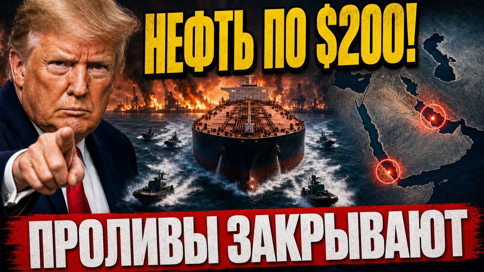 НЕФТЬ ПО 200! США блокируют Ормуз! Йемен перекроет Баб-эль-Мандеб! смотреть онлайн
