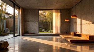 brutalist ambient ｜｜ living room ｜｜ rural garden