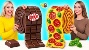 Челлендж. Шоколадная Еда vs Настоящая еда  Удивительные Кухонные Рецепты