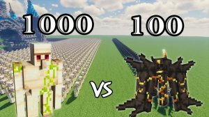 1000 Железных големов против 100 Воспламененных Призраков ｜ Minecraft