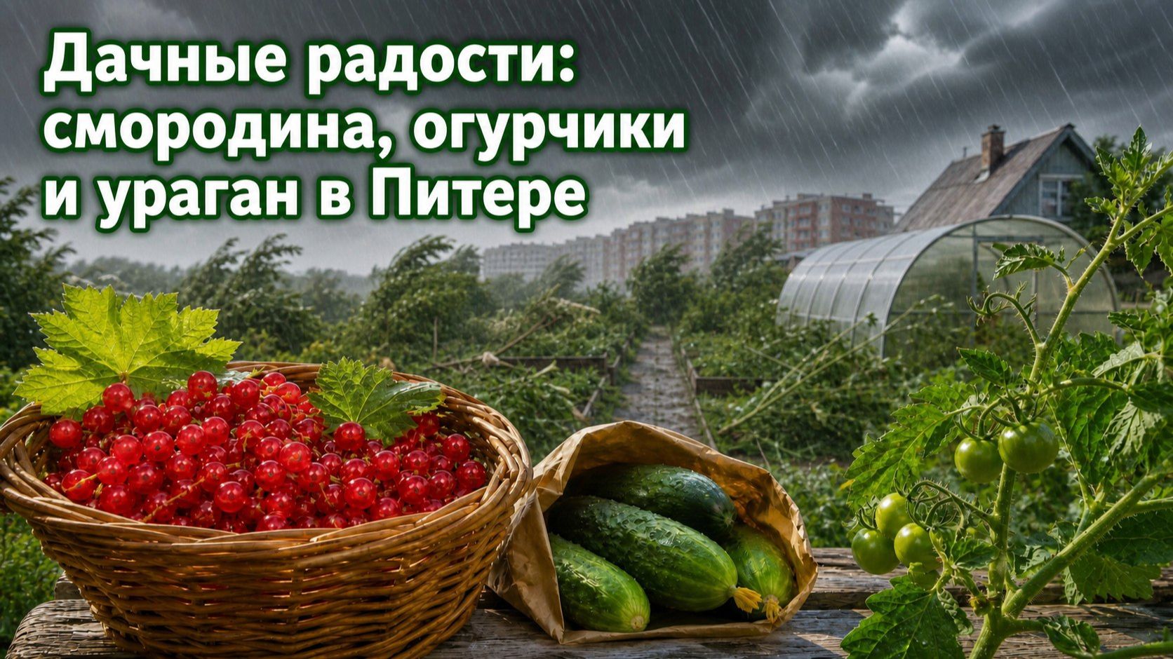 12.07 Дачные радости: смородина, огурчики и ураган в Питере