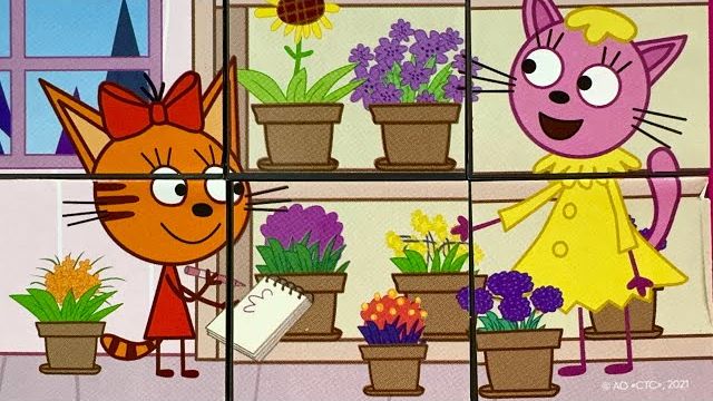 ТРИ КОТА - КАРАМЕЛЬКА И ЛАПОЧКА СОБИРАЕМ ПАЗЛЫ КУБИКИ THREE CATS смотреть онлайн