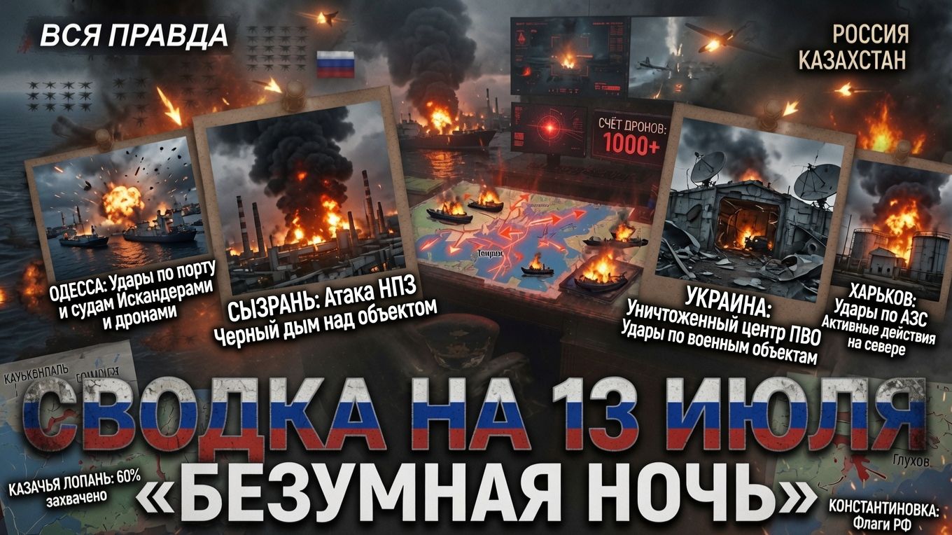 СВОДКА БОЕВЫХ ДЕЙСТВИЙ НА 13 ИЮЛЯ, КАРТА СВО СЕГОДНЯ, НОВОСТИ , СВО НА УКРАИНЕ 2026 ЮРИЙ ПОДОЛЯКА