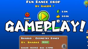 Геймплей уровня «Fun dance drop» #Geometry dash #уровень #Геймплей
