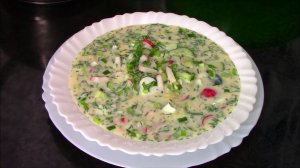 Супер вкусная окрошка на кефире с минералкой!