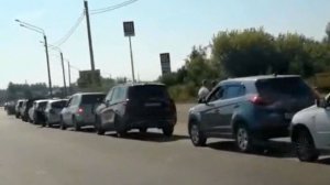 11.07.2026 Километровая очередь на заправку на въезде в город Вязники. Владимирская область