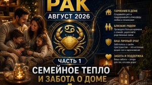 Рак на август 2026. Часть 1 — Семейное тепло и забота о доме